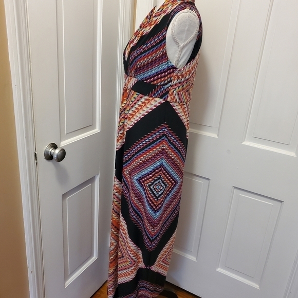 Chico's Geometric Print Maxi Knit Dress Size 1=Ladies 8/10, Colorful - Picture 2 of 8